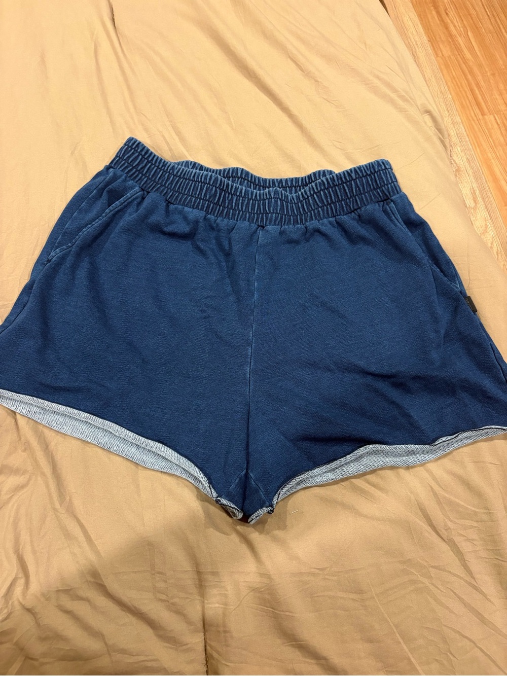 Fabletics Deep Blue Elastic-Waist Athletic Shorts